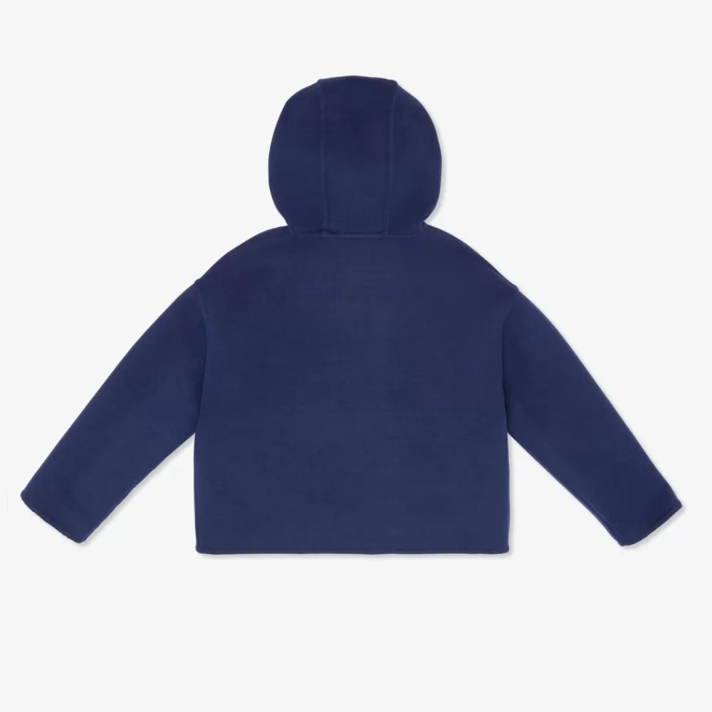 Abbigliamento>Fendi Giacca In Panno Di Lana Doppia Blu E Logo