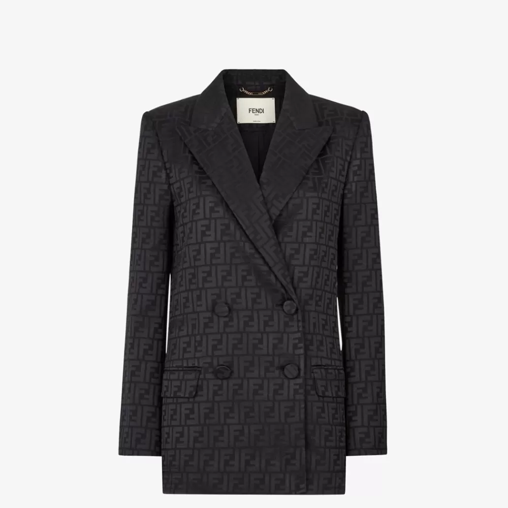 Completi>Fendi Giacca In Seta Nera