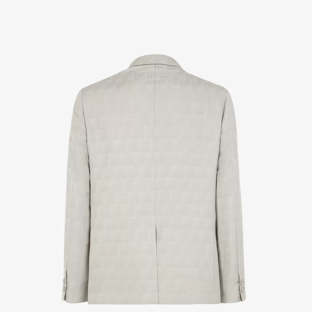 Giacche E Abiti>Fendi Giacca In Tessuto Jacquard Beige