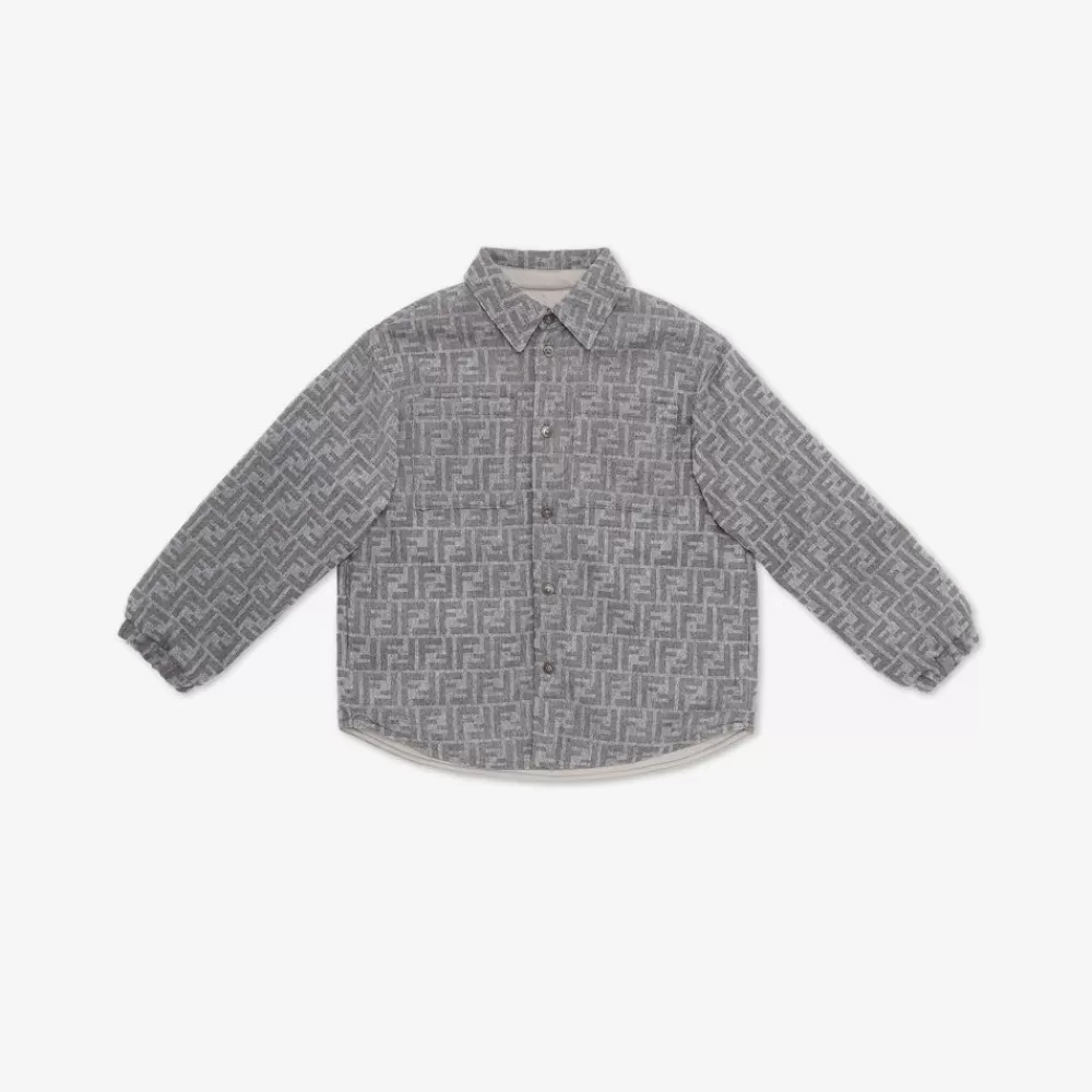 Abbigliamento>Fendi Giacca-Camicia Junior In Flanella Con Logo