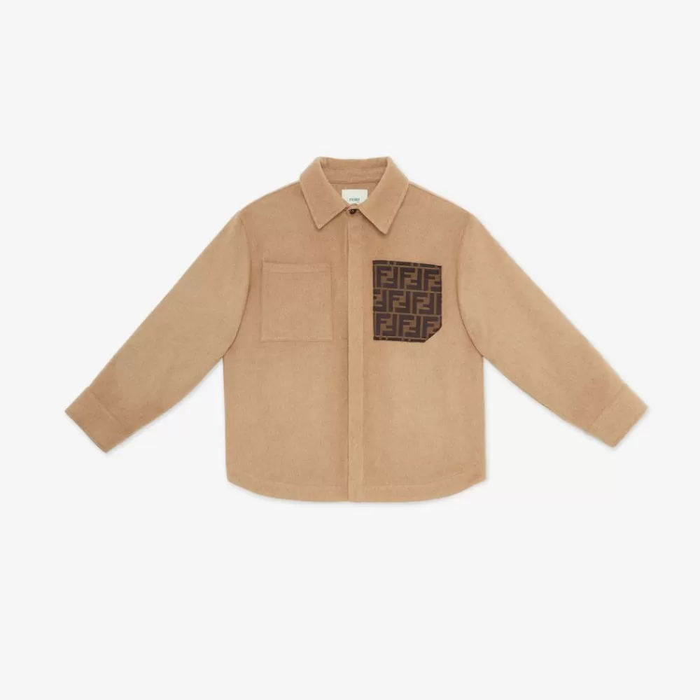 Abbigliamento>Fendi Giacca-Camicia Junior In Flanella Con Tasca