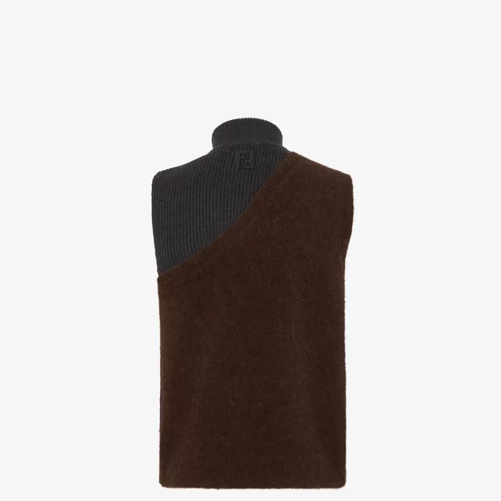 Maglieria>Fendi Gilet In Alpaca E Lana Multicolor