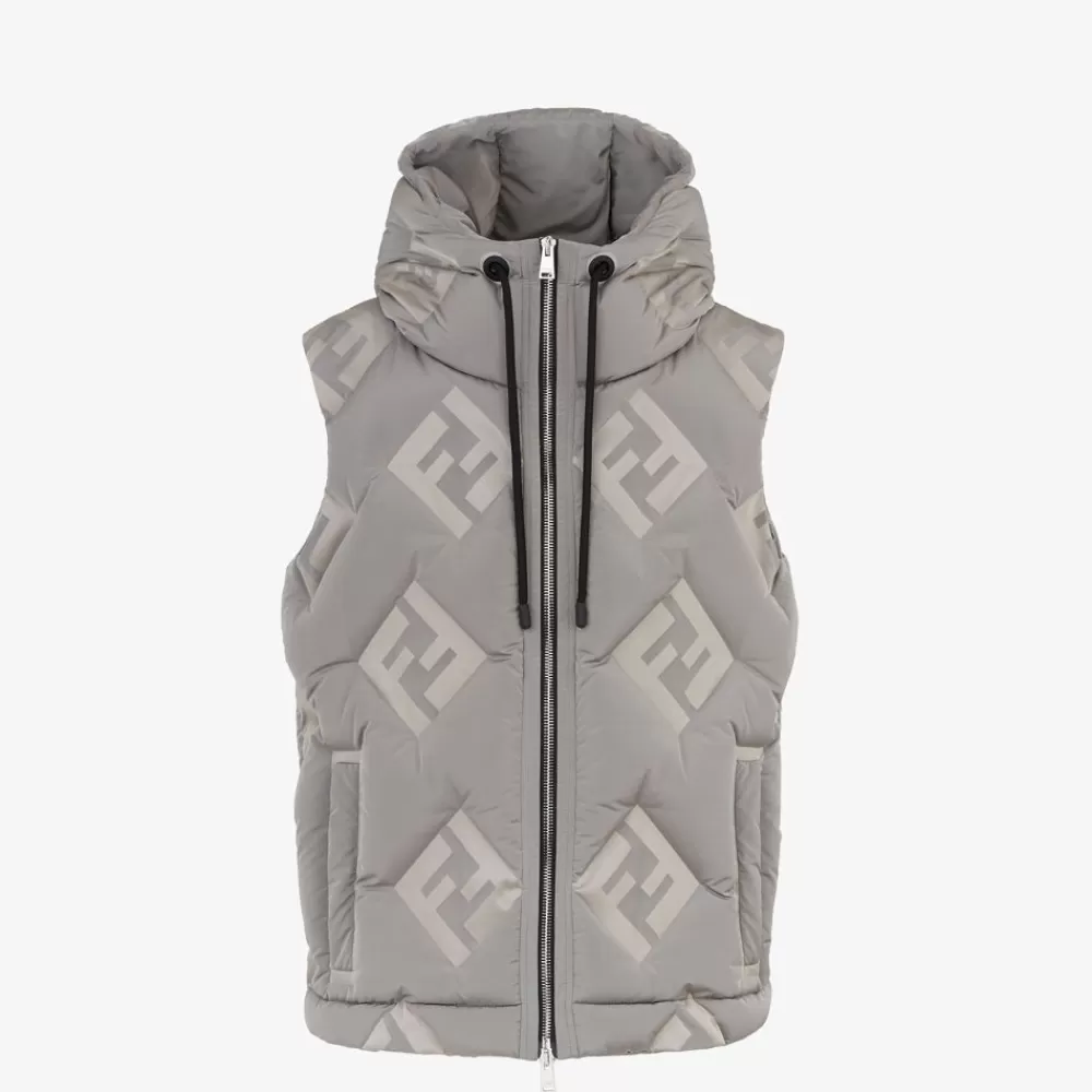 Activewear>Fendi Gilet In Nylon Grigio
