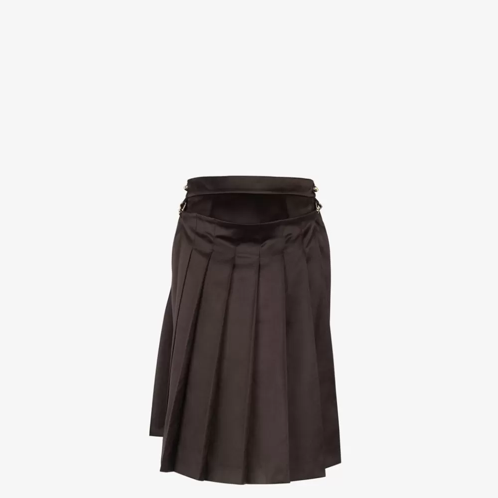 Gonne>Fendi Gonna In Duchesse Marrone