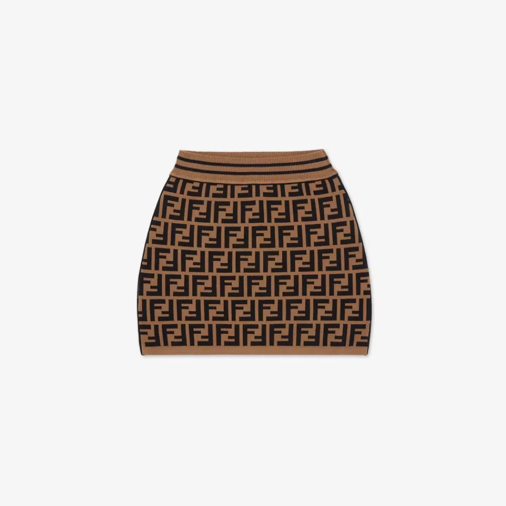 Abbigliamento>Fendi Gonna In Maglia Junior Con Motivo Ff