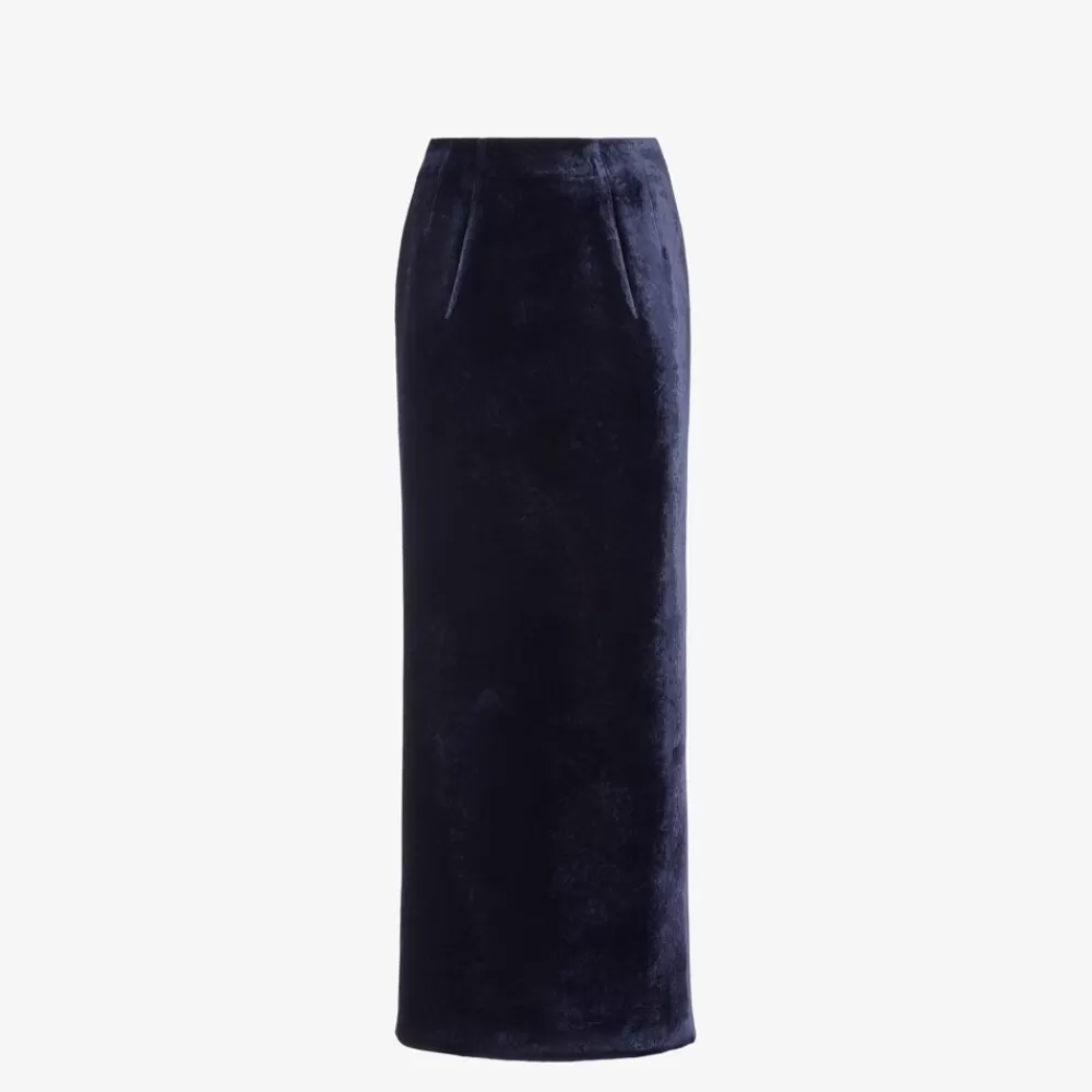 Completi>Fendi Gonna In Velluto Blu