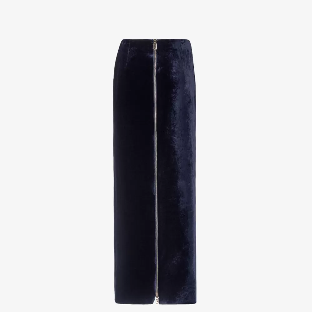 Completi>Fendi Gonna In Velluto Blu