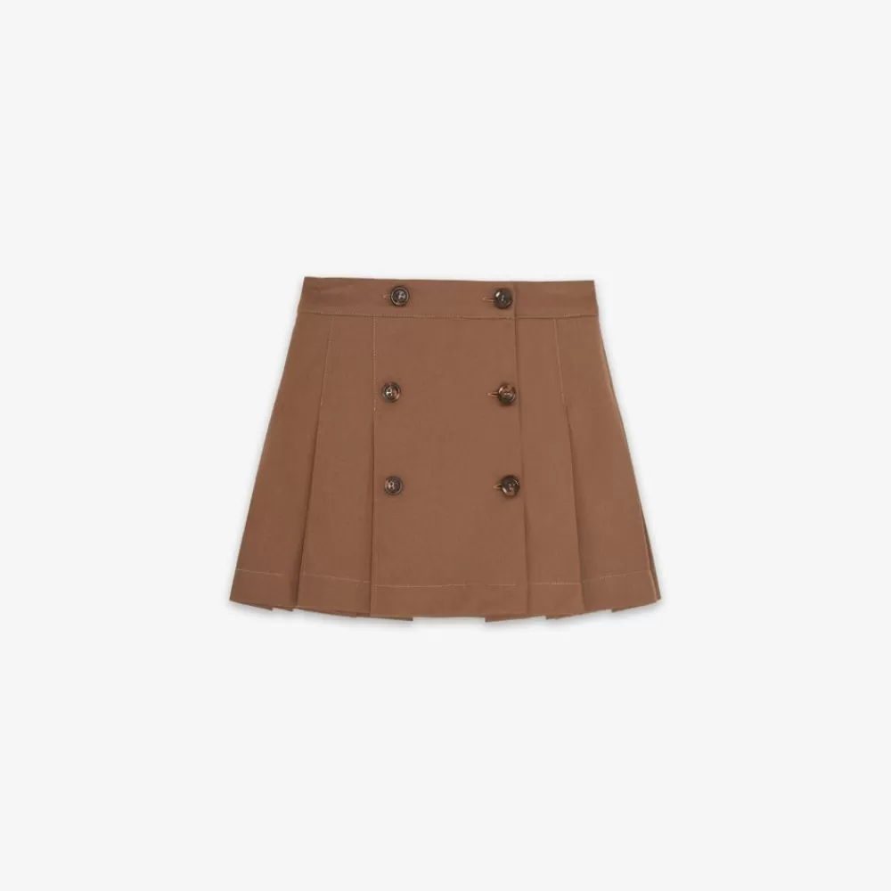 Abbigliamento>Fendi Gonna Junior In Gabardina Marrone