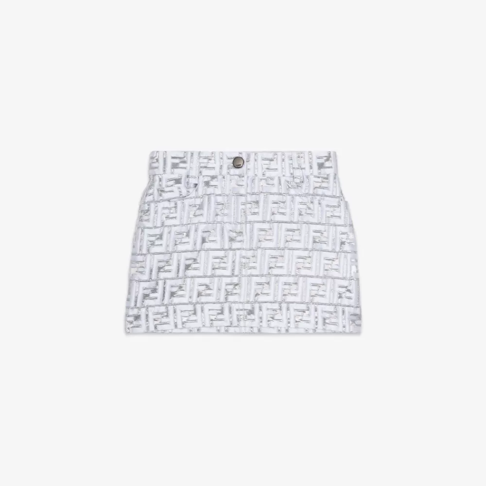 Abbigliamento>Fendi Gonna Junior In Jacquard Argento