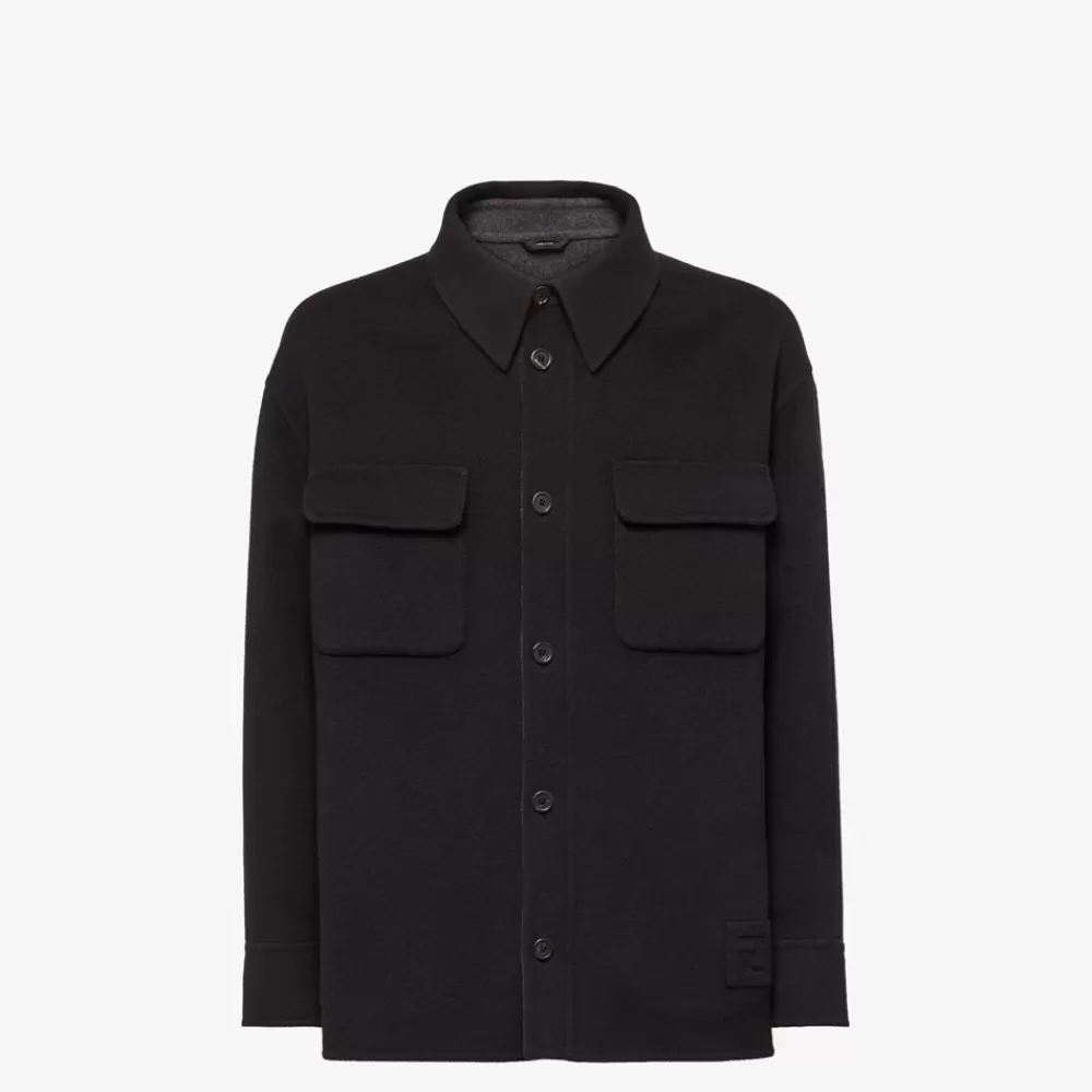 Giacche>Fendi Go-To Jacket In Cashmere Nero