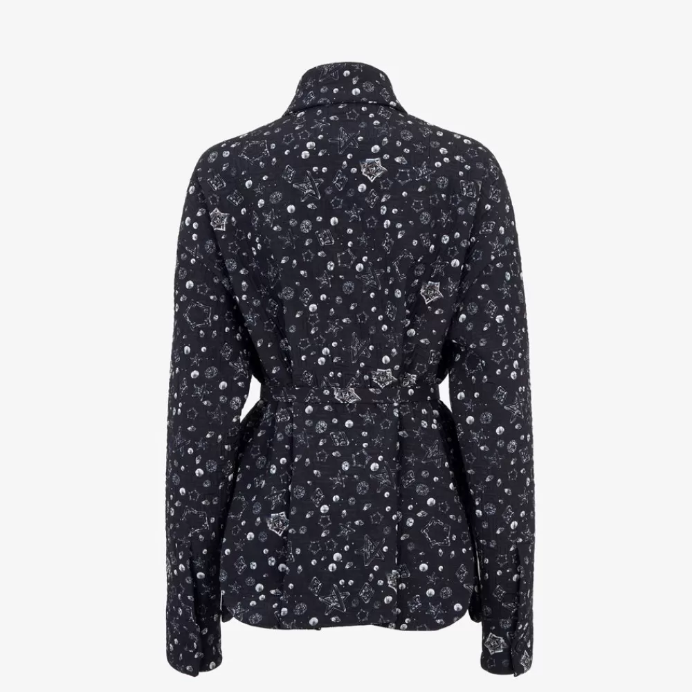 Completi>Fendi Go-To Jacket In Crepe De Chine Blu