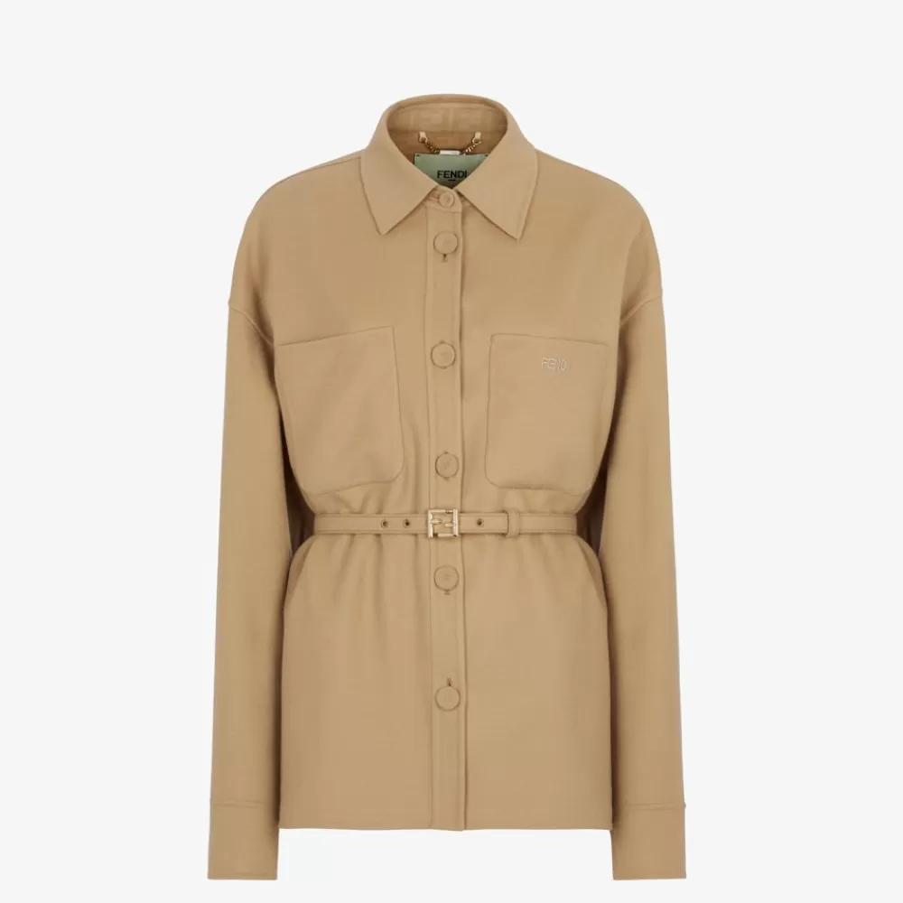 Giacche>Fendi Go-To Jacket In Lana Beige