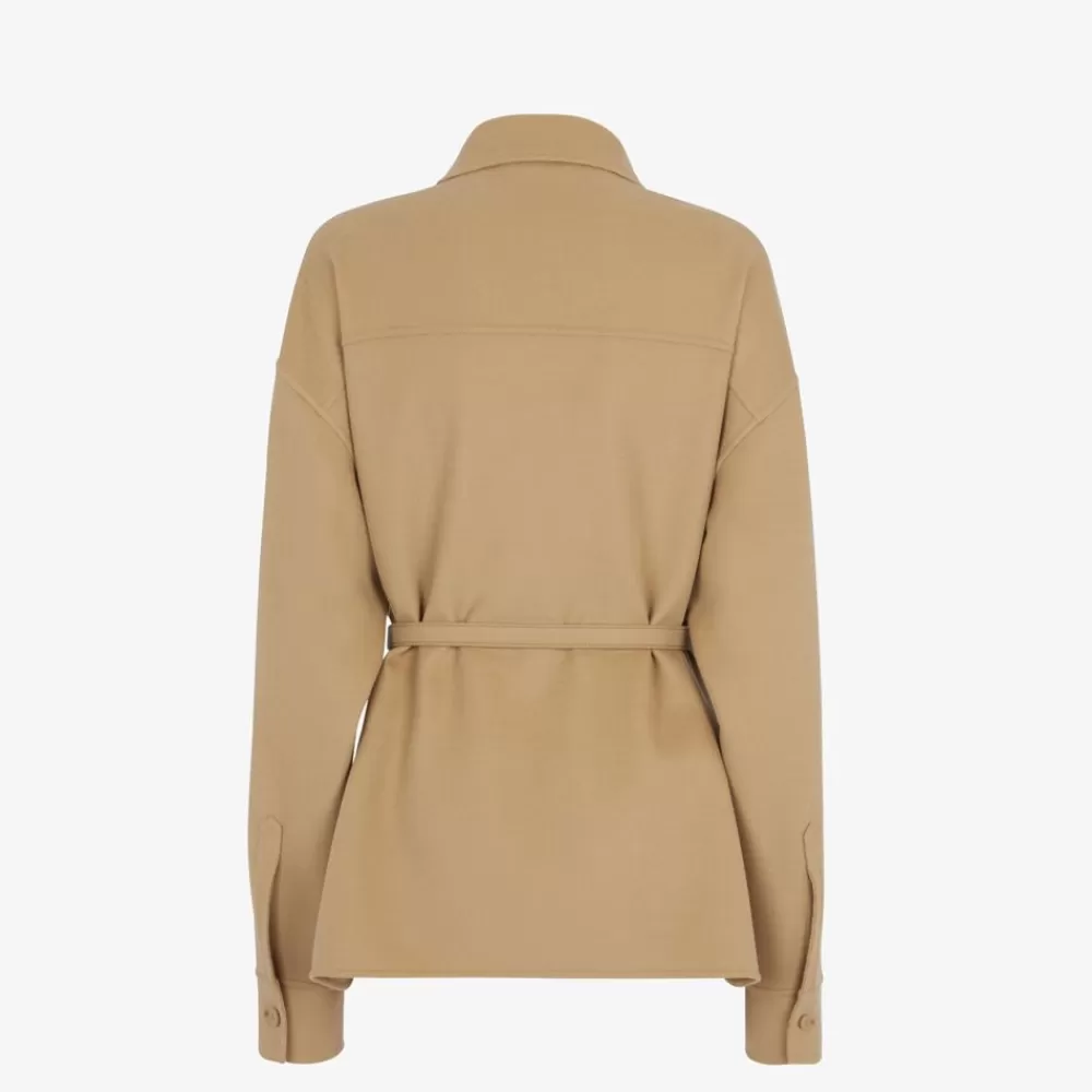 Giacche>Fendi Go-To Jacket In Lana Beige