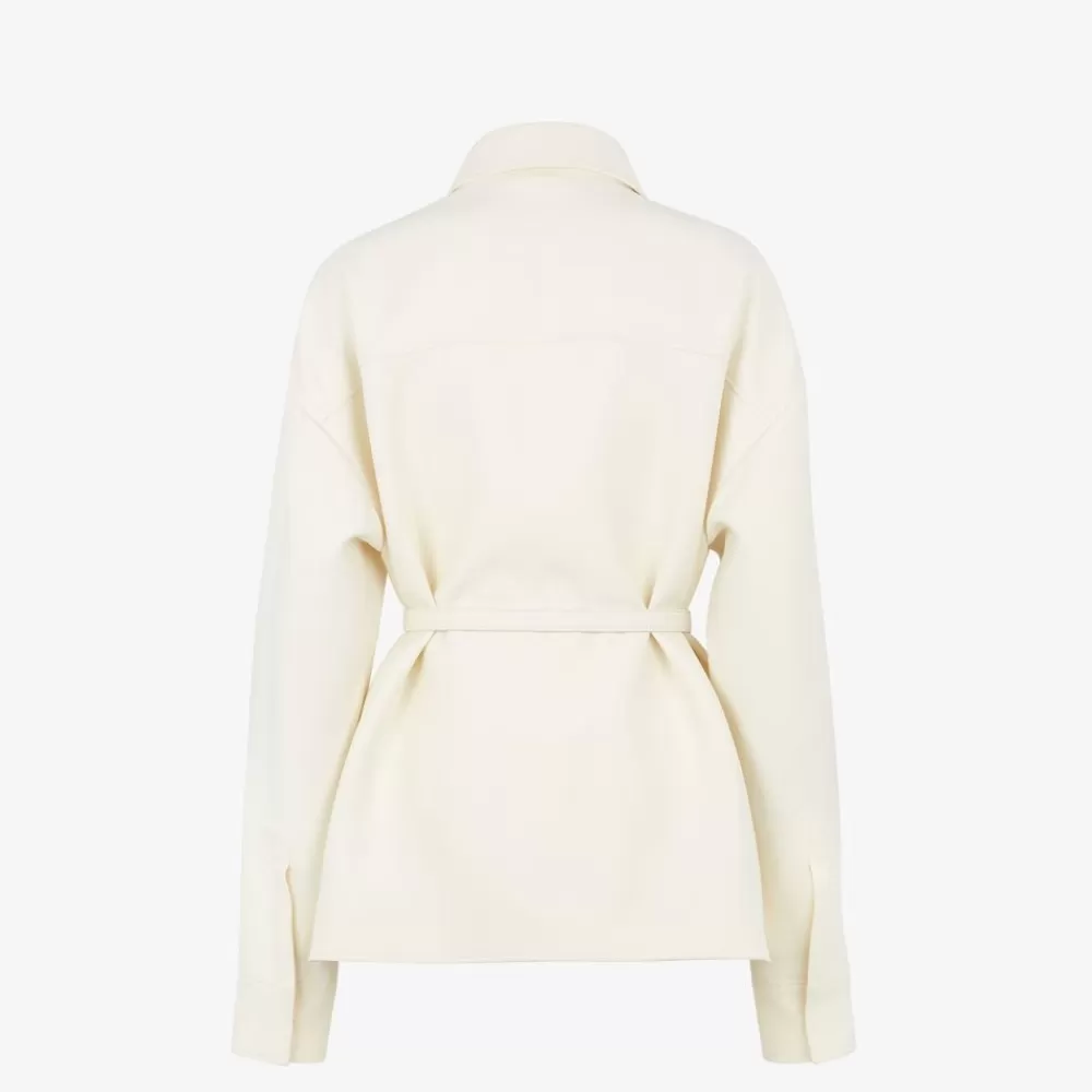 Completi>Fendi Go-To Jacket In Lana E Seta Bianca