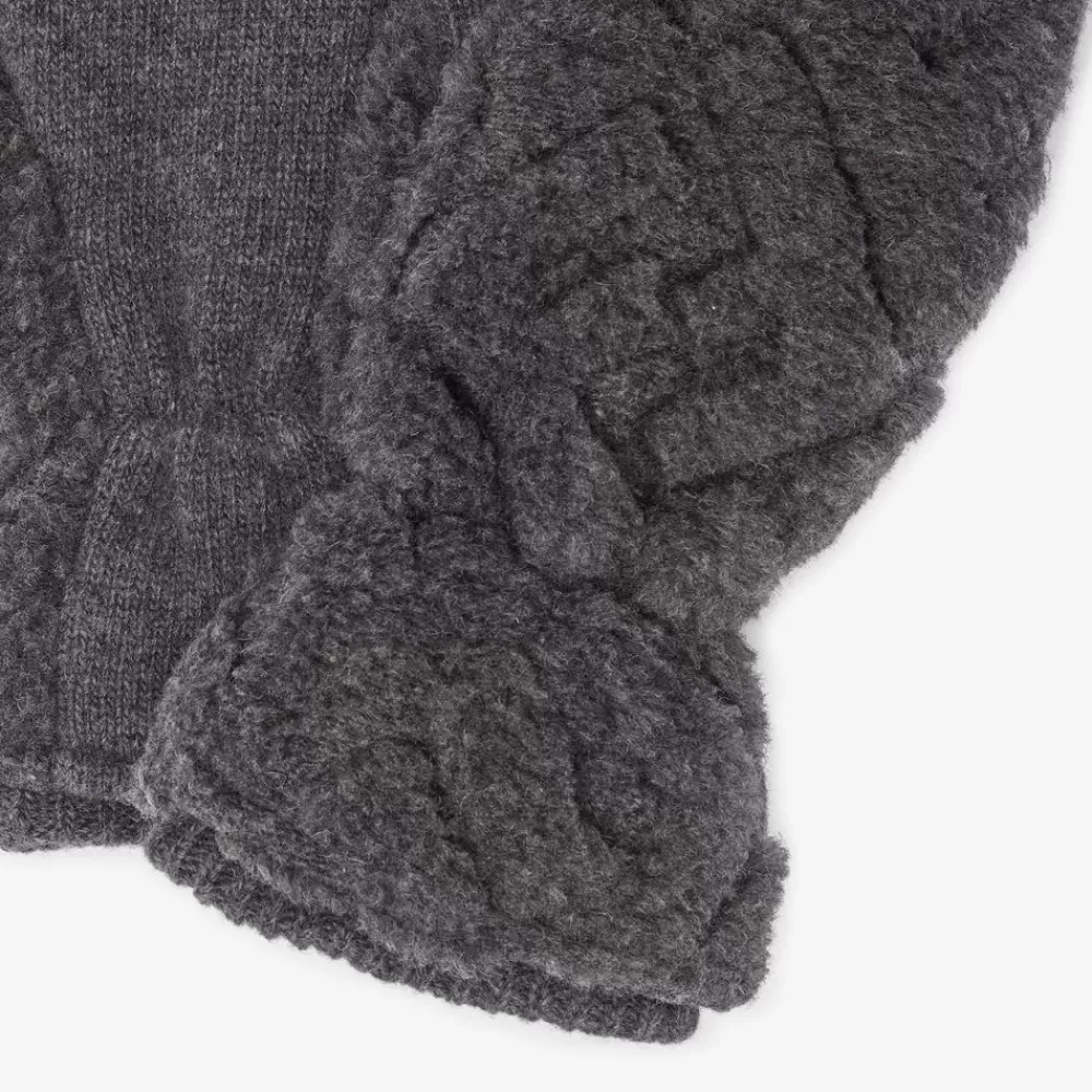 Cappelli E Guanti>Fendi Guanti In Lana Grigio Scuro