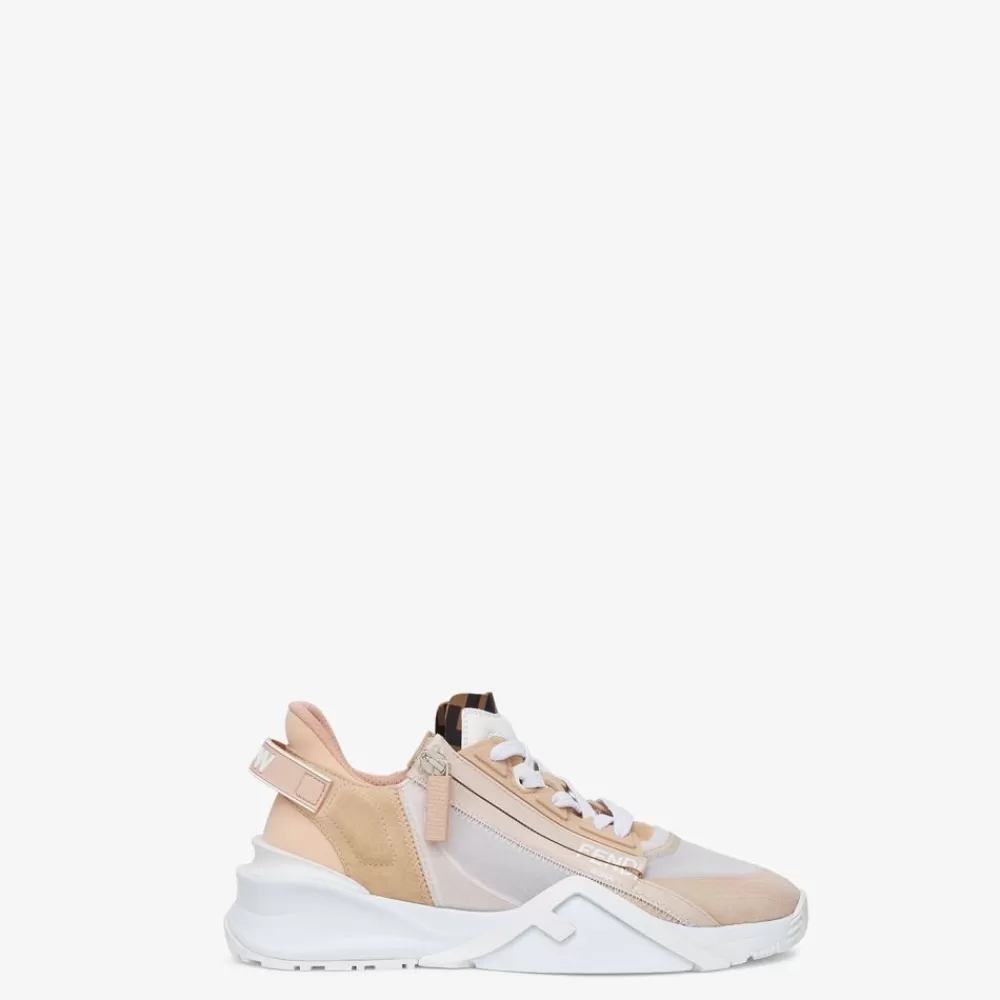 Sneakers>Fendi Low Top In Nylon E Suede Rosa
