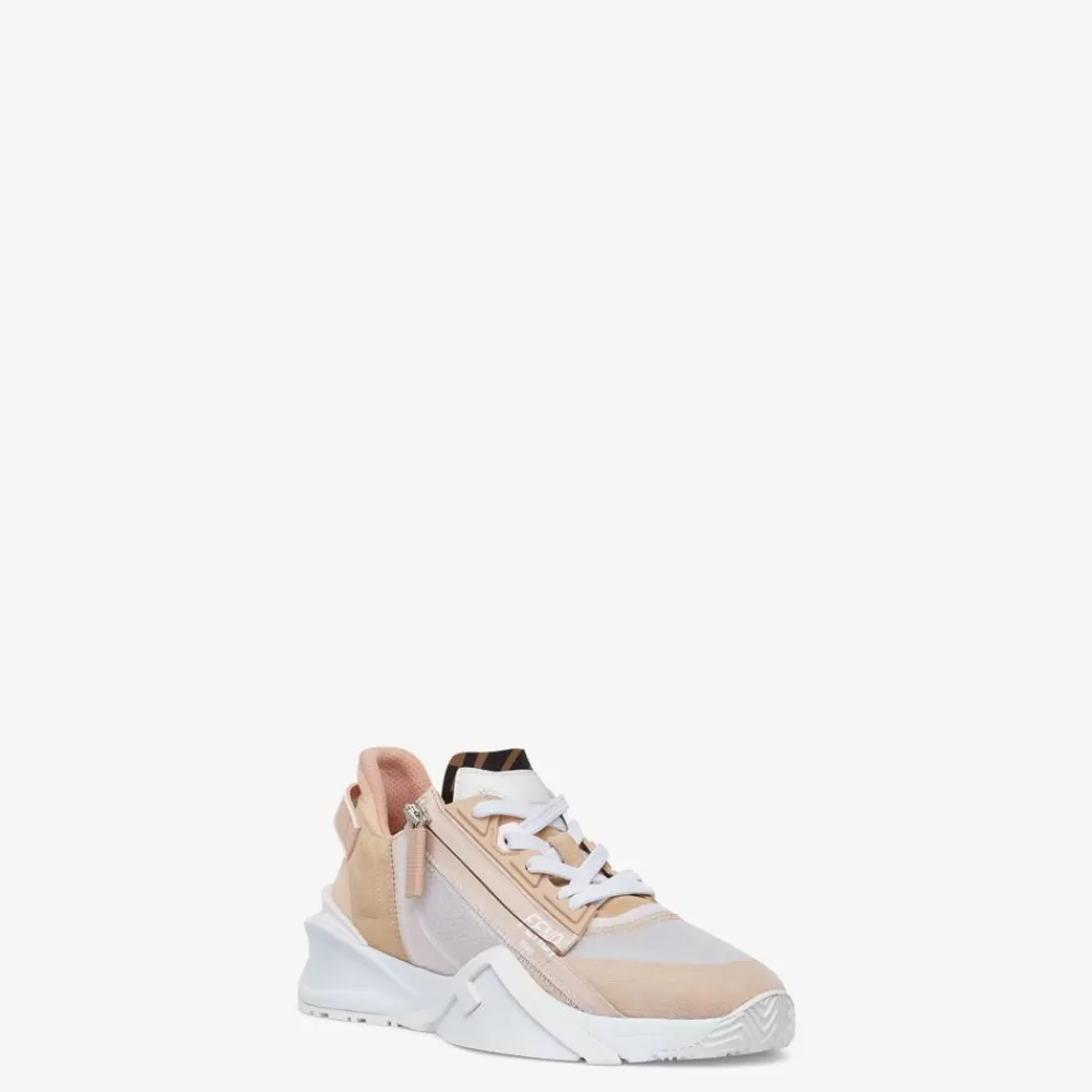 Sneakers>Fendi Low Top In Nylon E Suede Rosa
