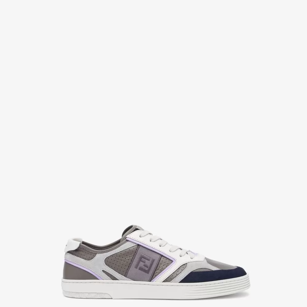 Sneakers>Fendi Low Top In Pelle Grigia