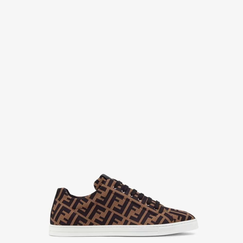 Sneakers>Fendi Low Top In Tessuto Tecnico Marrone