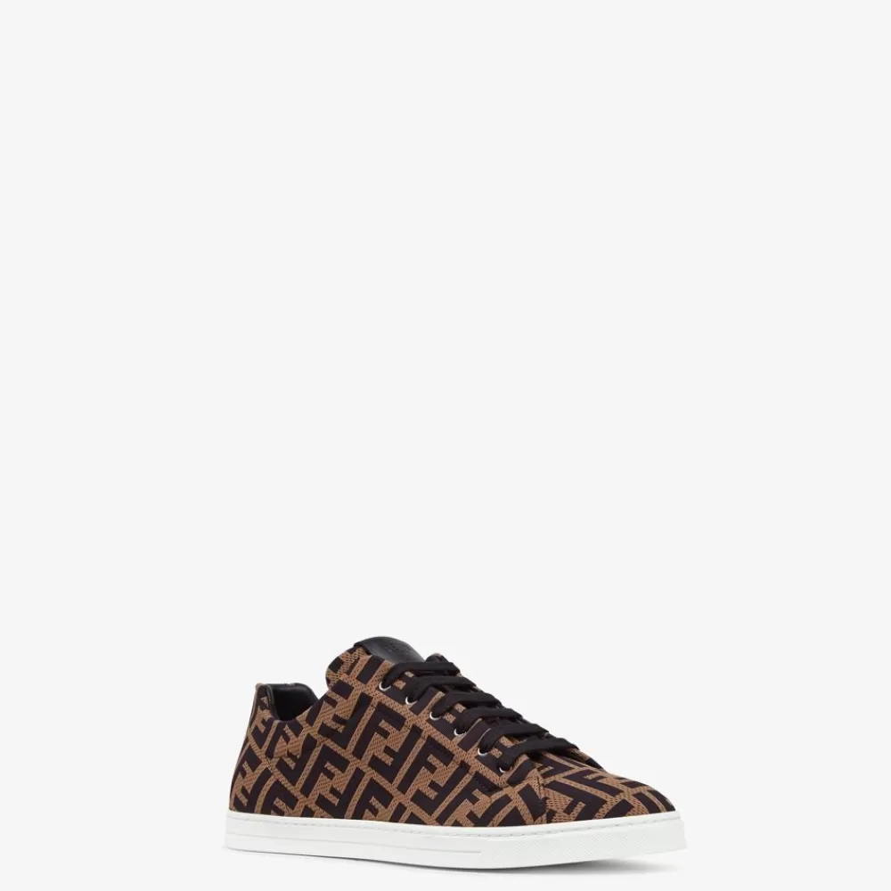 Sneakers>Fendi Low Top In Tessuto Tecnico Marrone