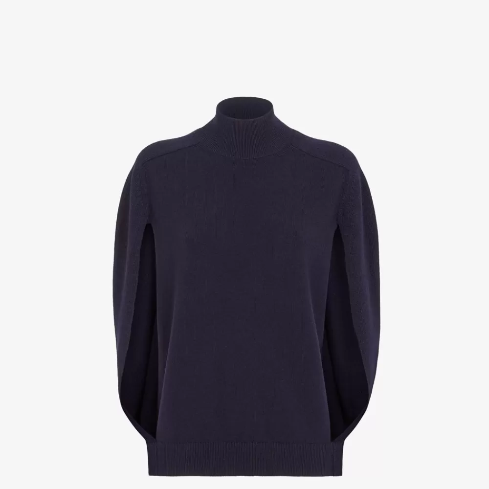 Maglieria>Fendi Maglia In Cashmere Blu