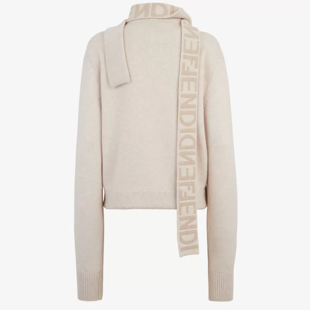 Maglieria>Fendi Maglia In Cashmere E Lana Beige