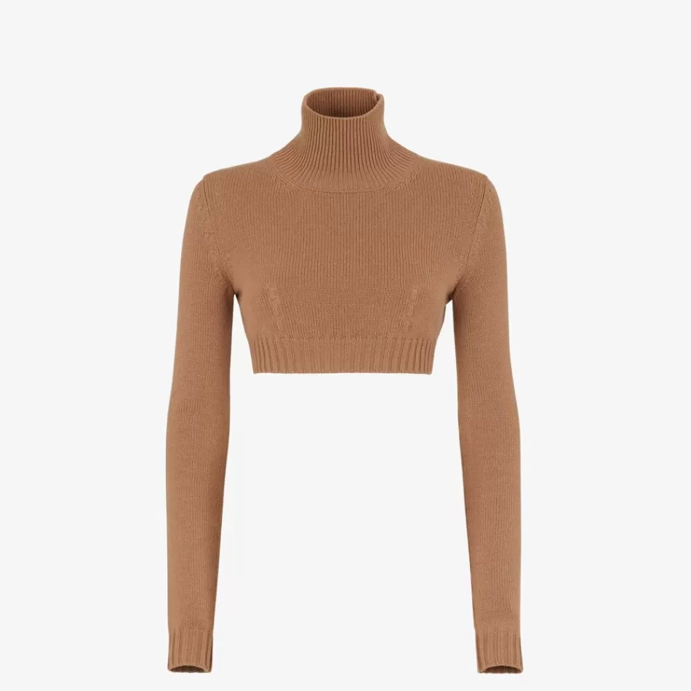 Maglieria>Fendi Maglia In Cashmere Marrone