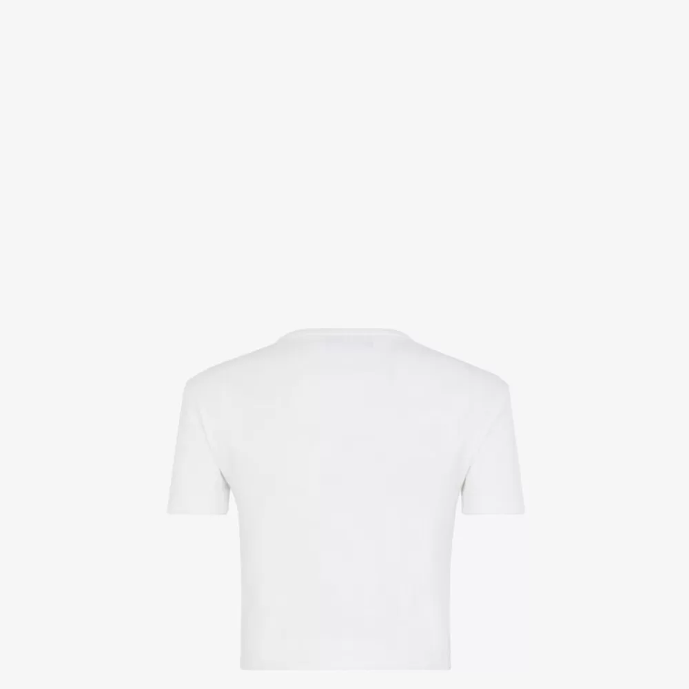 T-Shirt E Felpe>Fendi Maglia In Cotone Bianco