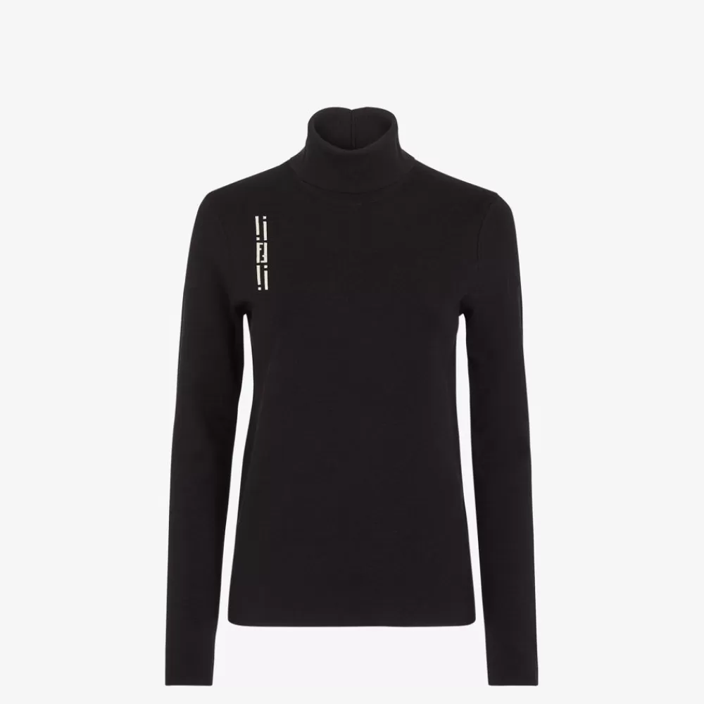 Maglieria>Fendi Maglia In Lana Stretch Nera