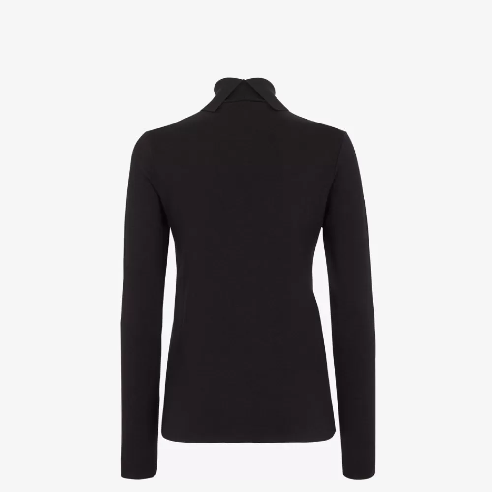 Maglieria>Fendi Maglia In Lana Stretch Nera