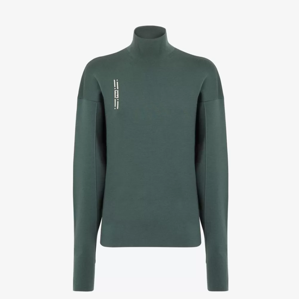 Maglieria>Fendi Maglia In Lana Stretch Verde