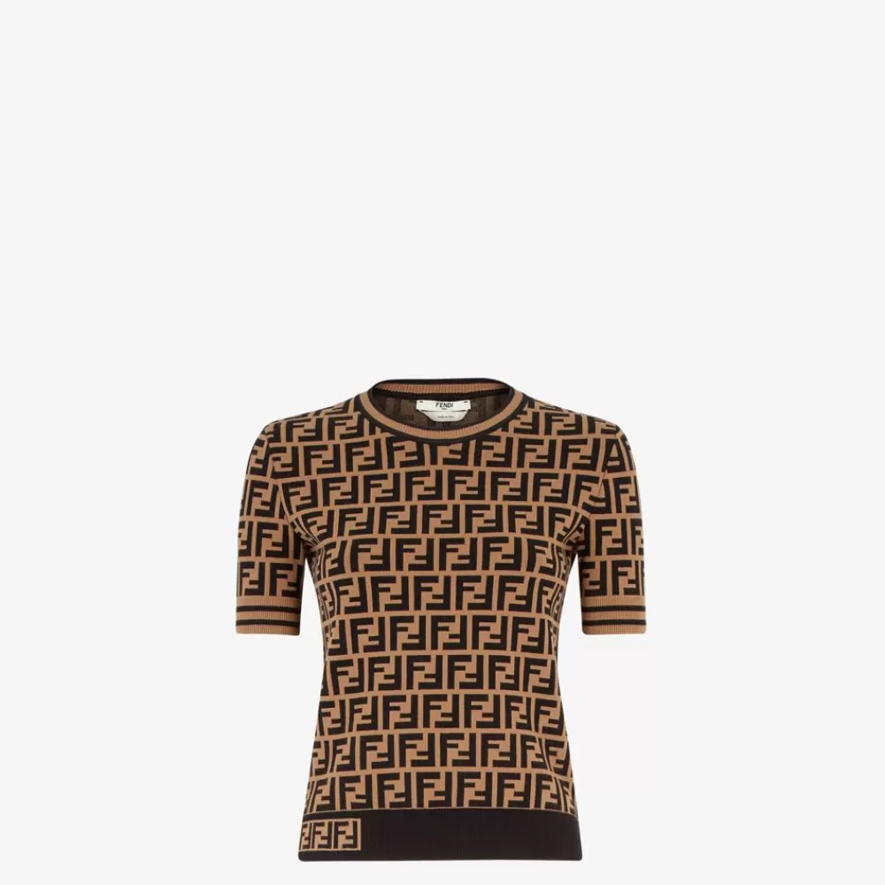 Maglieria>Fendi Maglia In Tessuto Con Motivo Ff