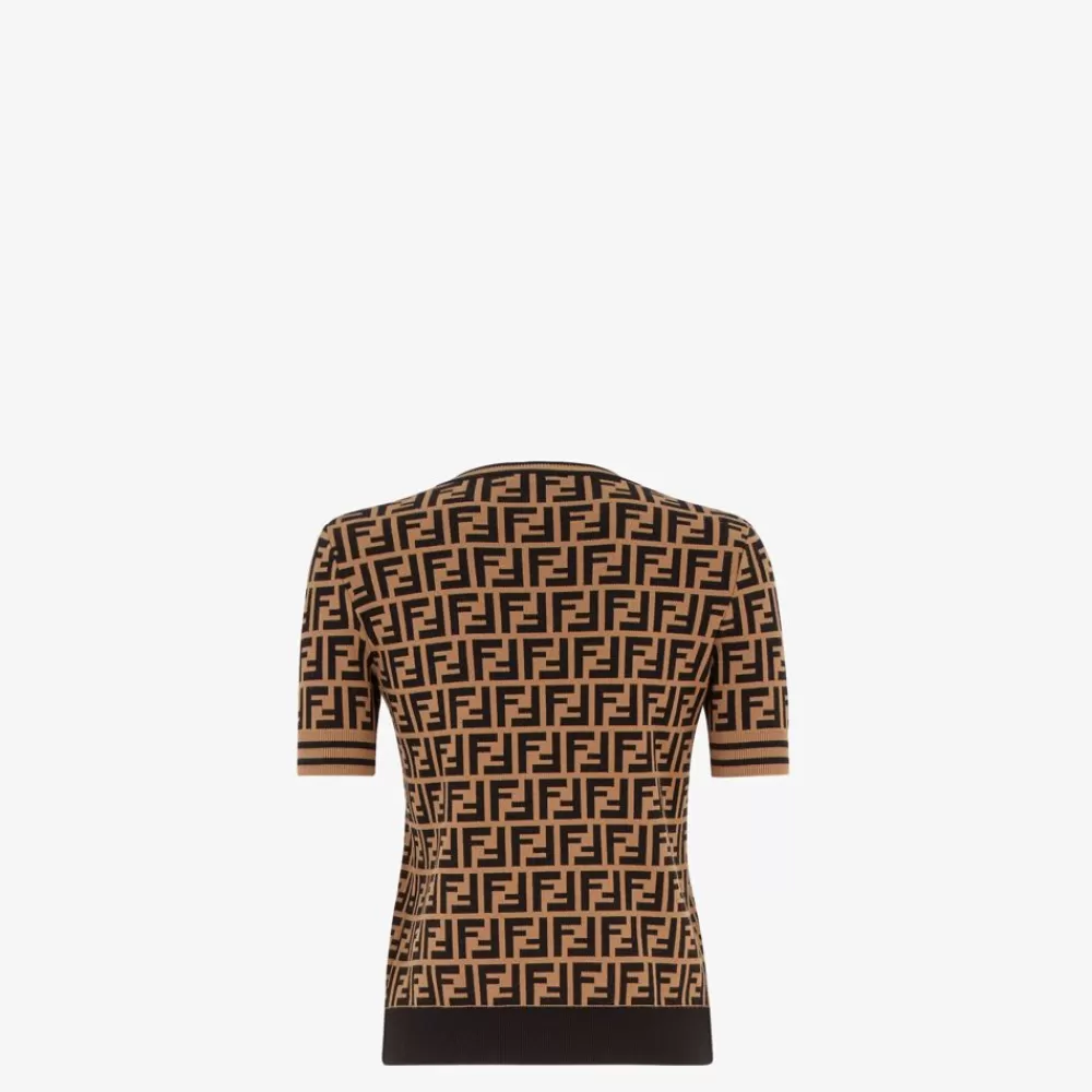 Maglieria>Fendi Maglia In Tessuto Con Motivo Ff