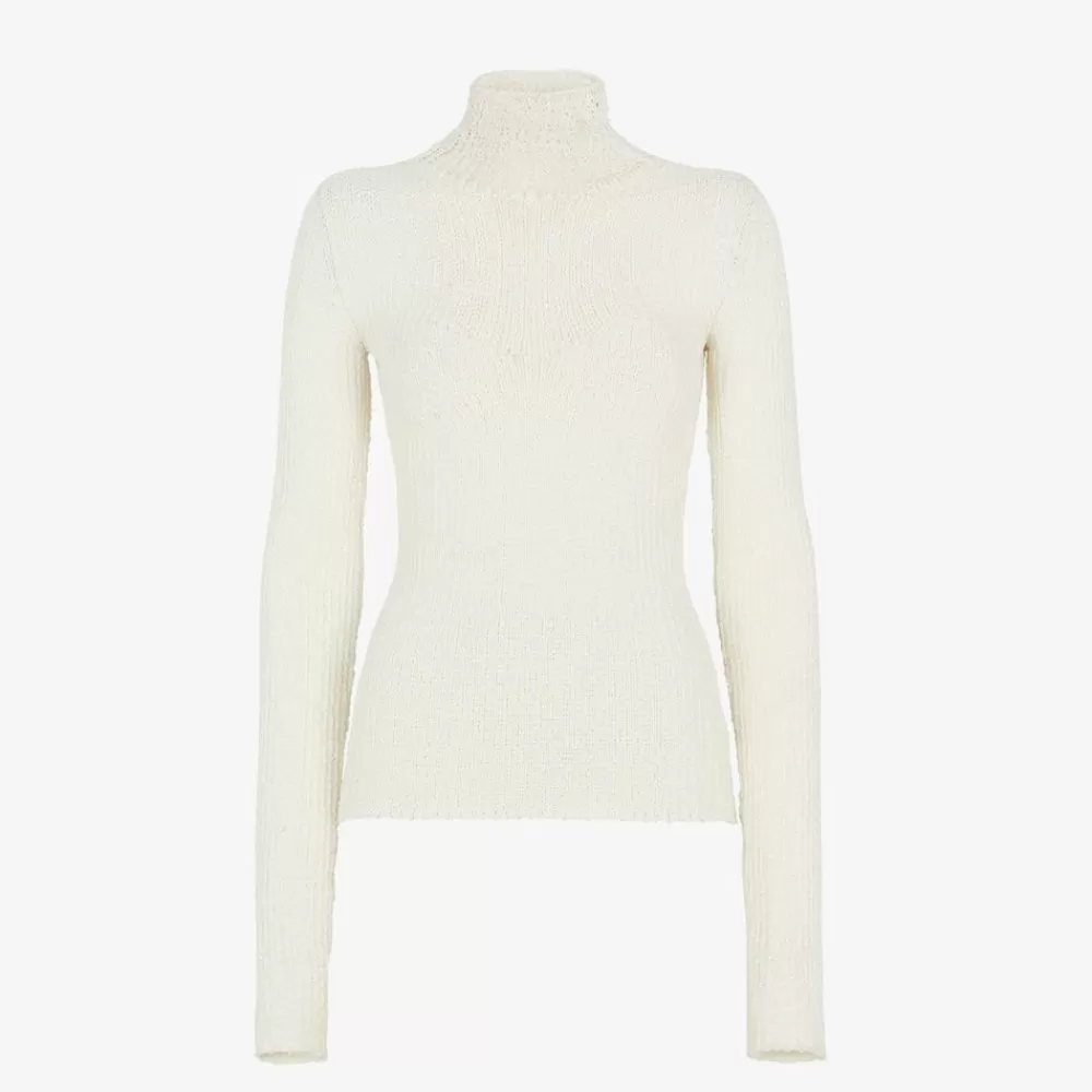 Maglieria>Fendi Maglia In Viscosa Bianca