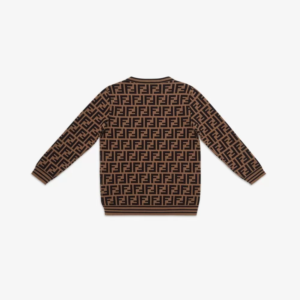 Abbigliamento>Fendi Maglione Junior In Maglia Tabacco