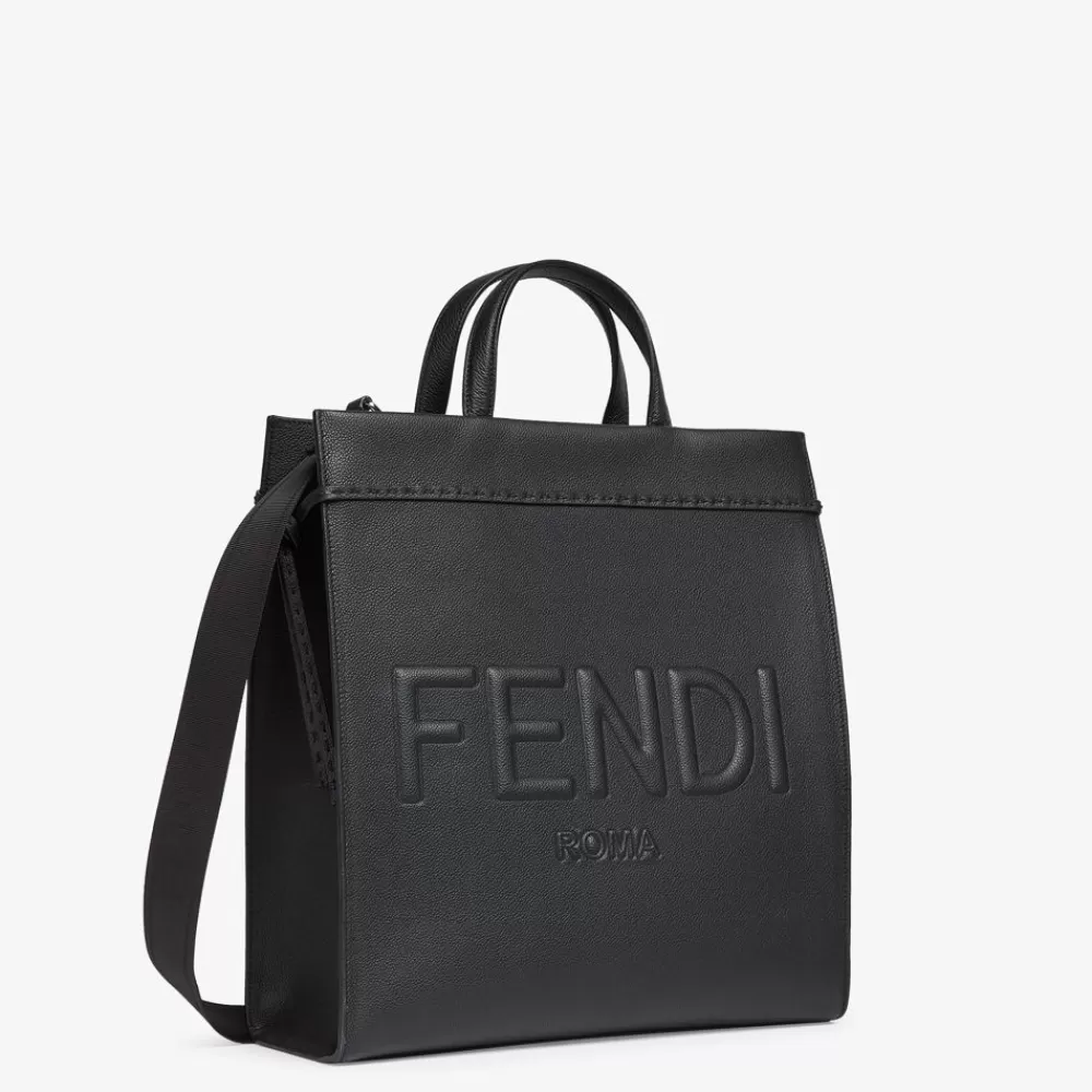 Portafogli Con Catena>Fendi Mini Borsa In Pelle Nera