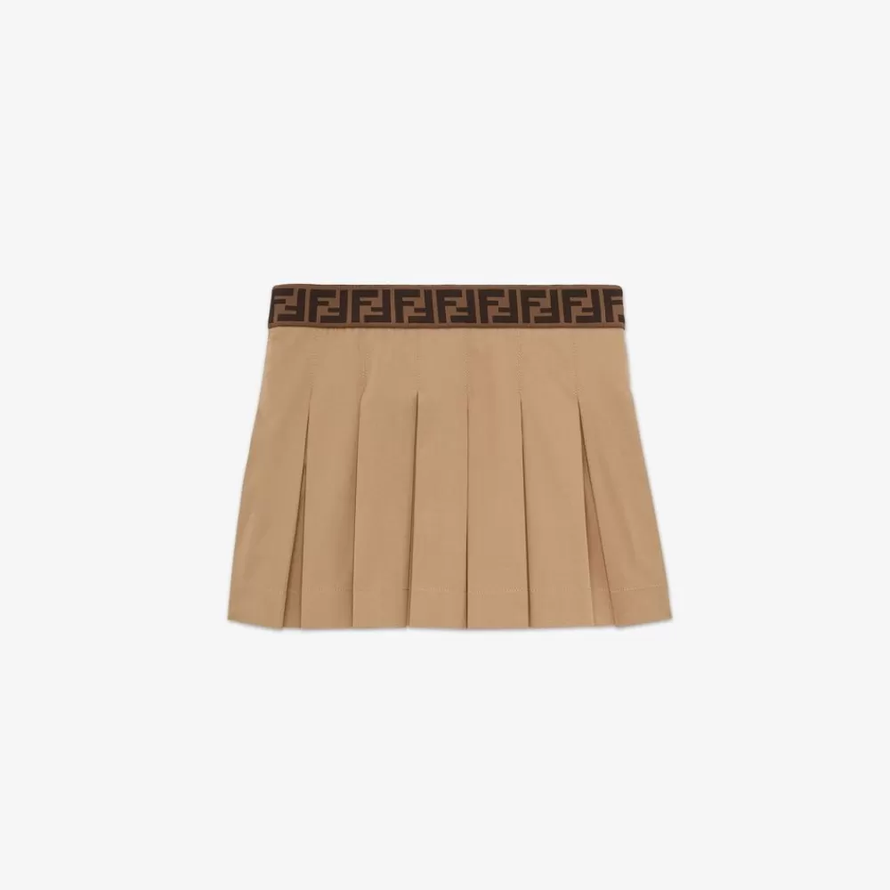 Abbigliamento>Fendi Mini Gonna Junior In Gabardina Beige