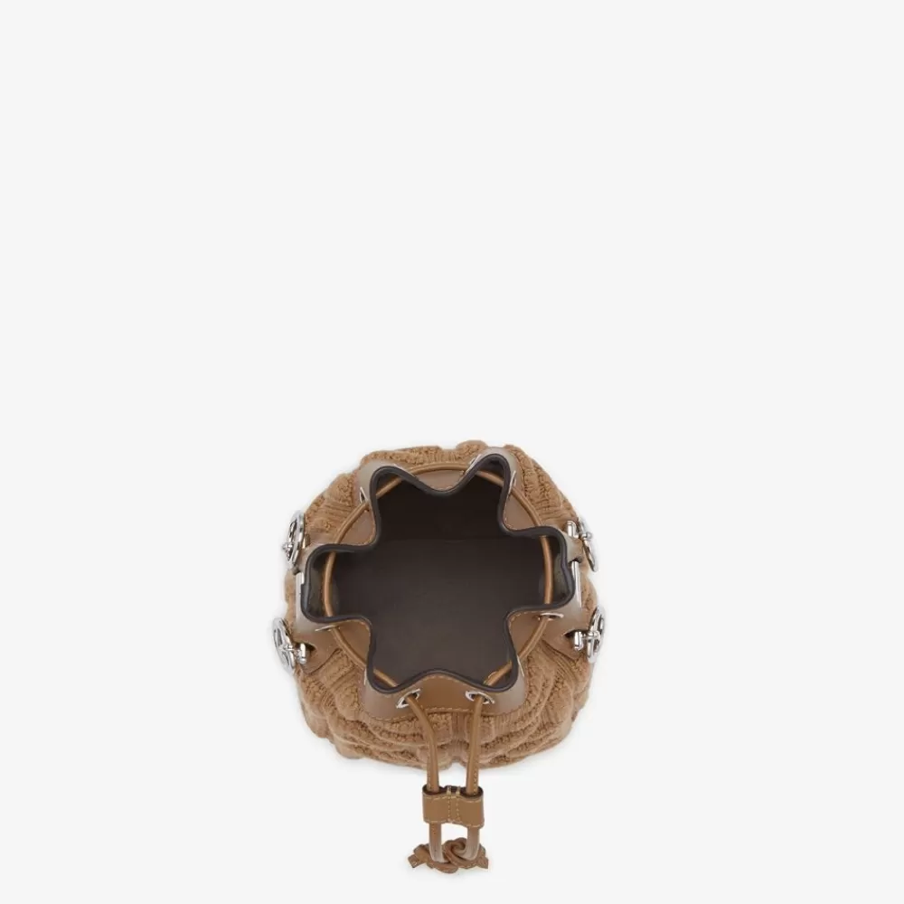 Borse Mini>Fendi Minibag In Lana Ff Color Sabbia