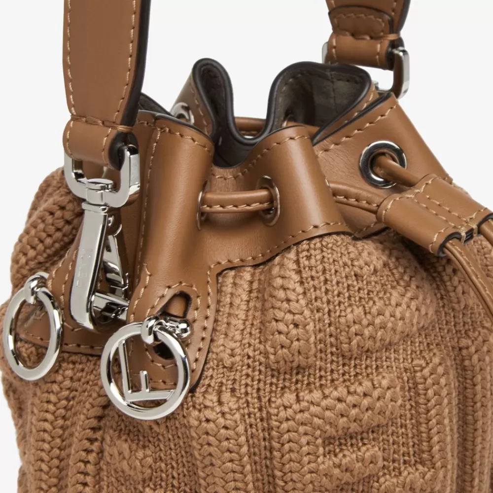 Borse Mini>Fendi Minibag In Lana Ff Color Sabbia