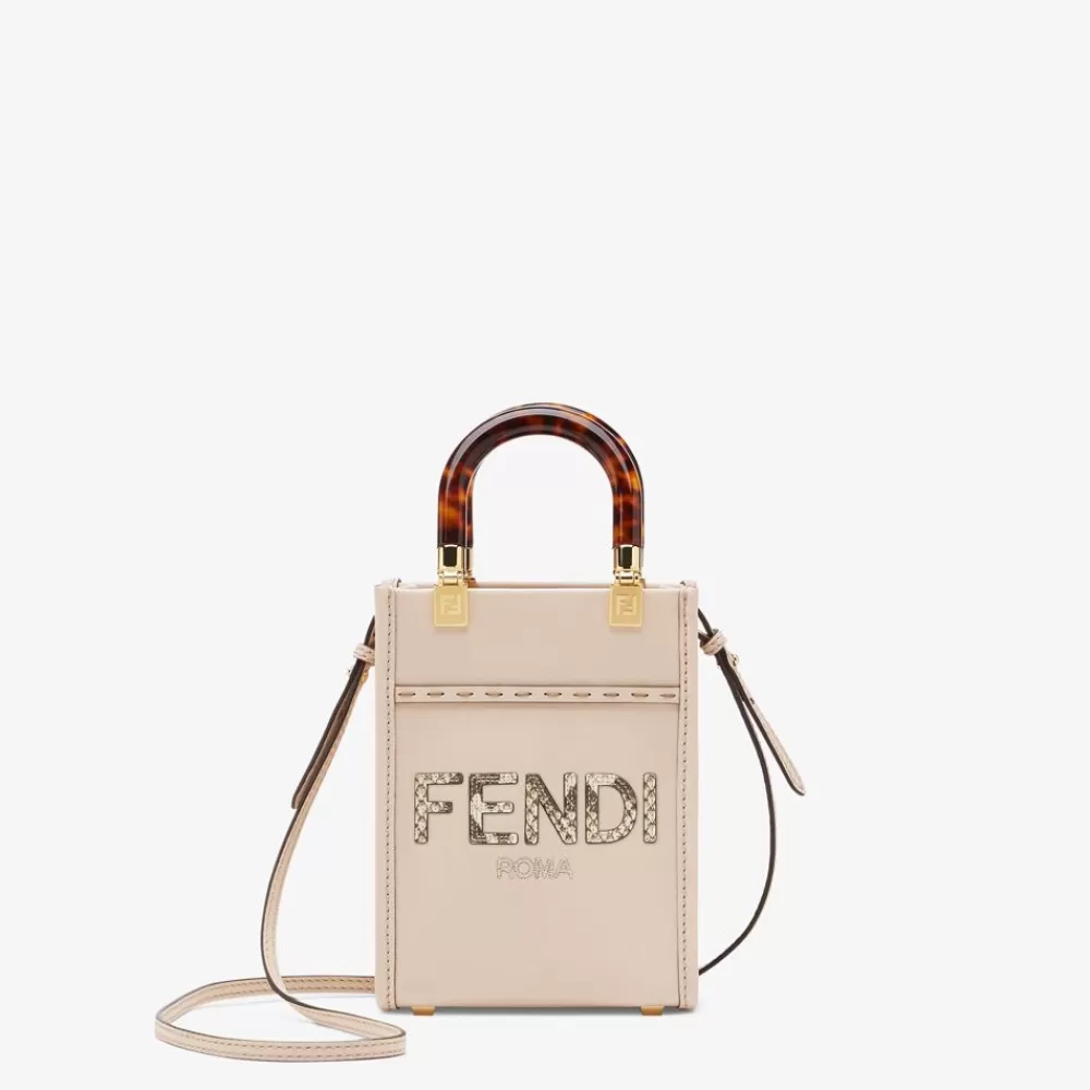 Pelli Pregiate>Fendi Minibag In Pelle Grigio Chiaro Ed Elaphe