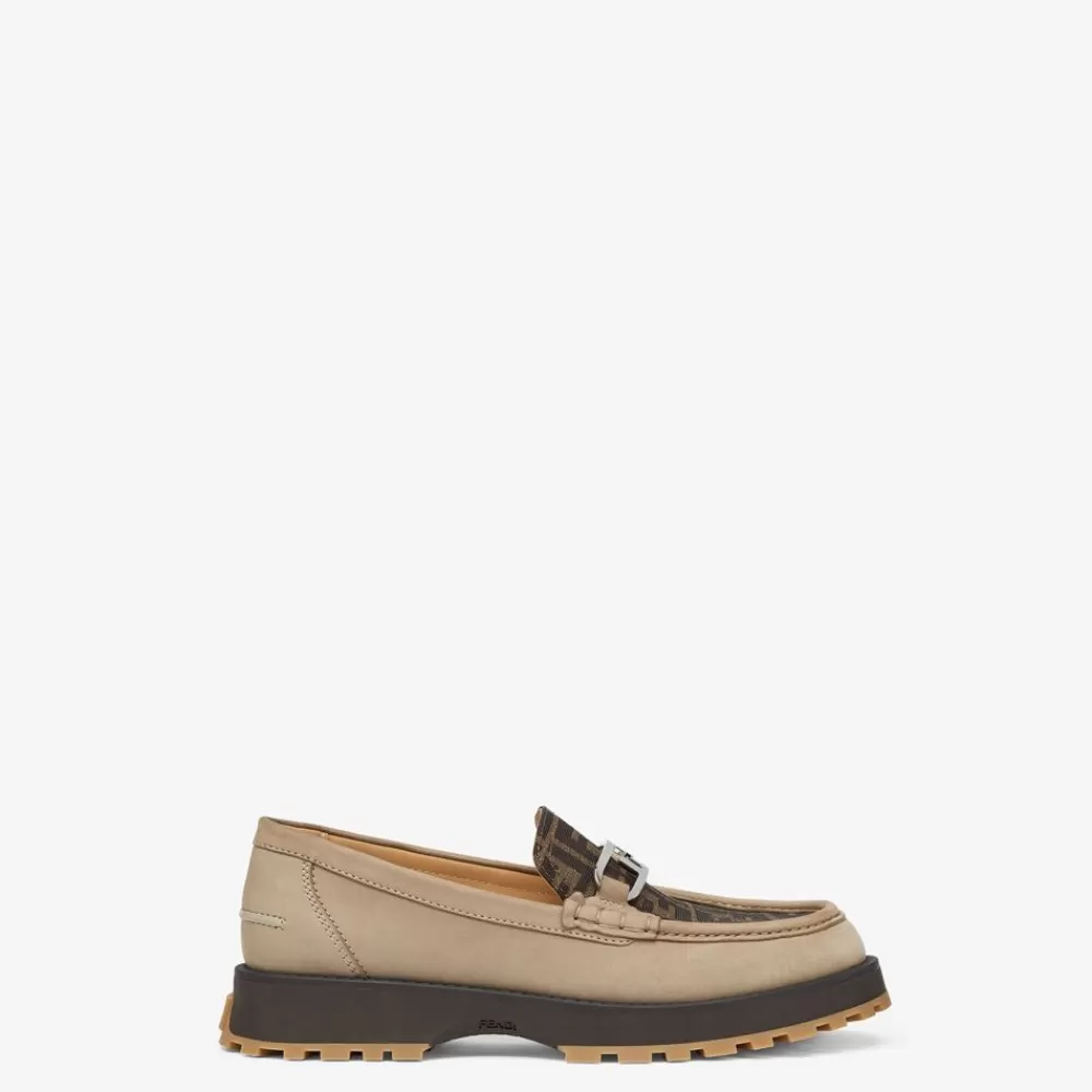 Mocassini>Fendi Mocassino In Nabuk Beige