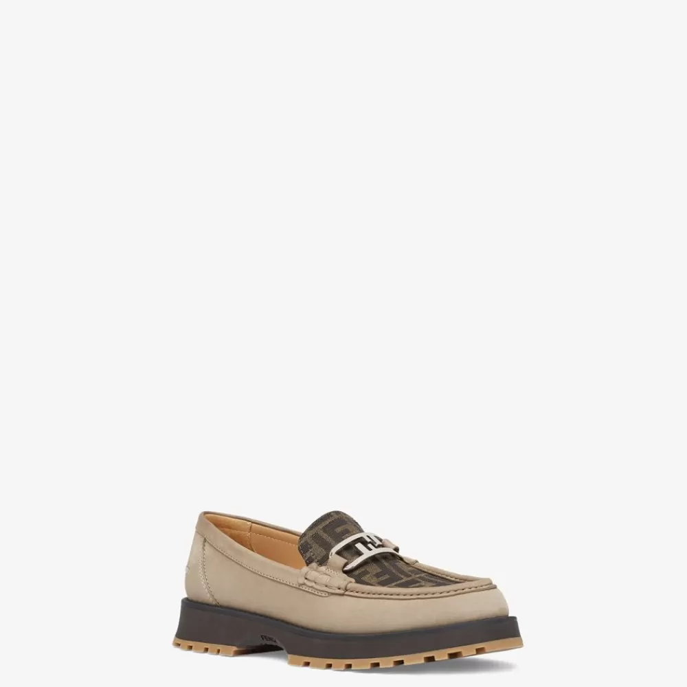 Mocassini>Fendi Mocassino In Nabuk Beige