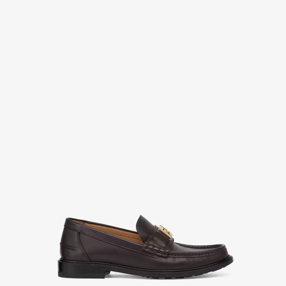 Mocassini>Fendi Mocassino In Pelle Marrone