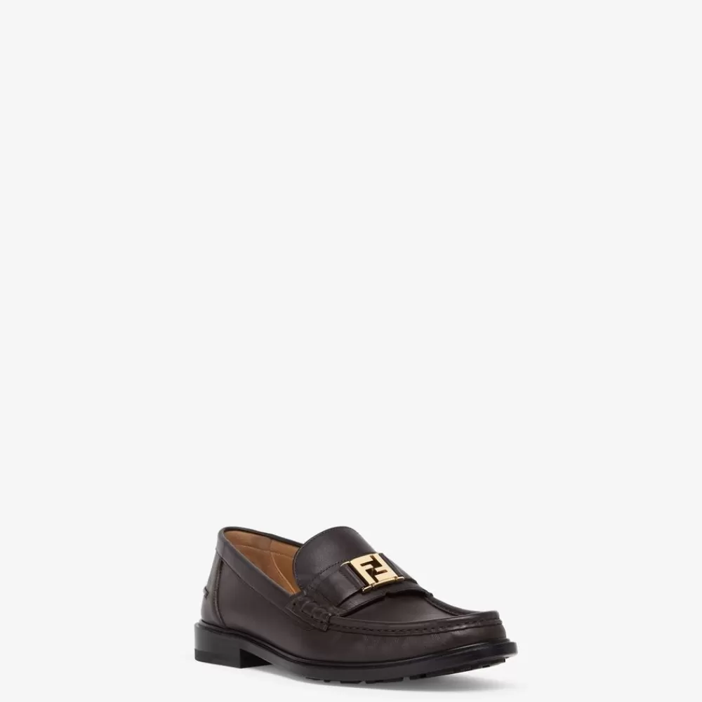 Mocassini>Fendi Mocassino In Pelle Marrone