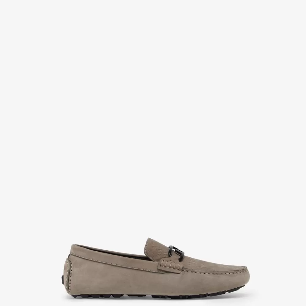 Mocassini>Fendi Mocassino In Pelle Nabuk Beige