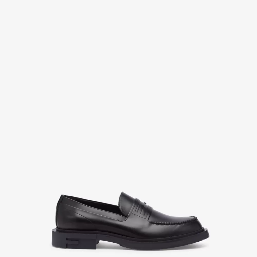 Mocassini>Fendi Mocassino In Pelle Nera