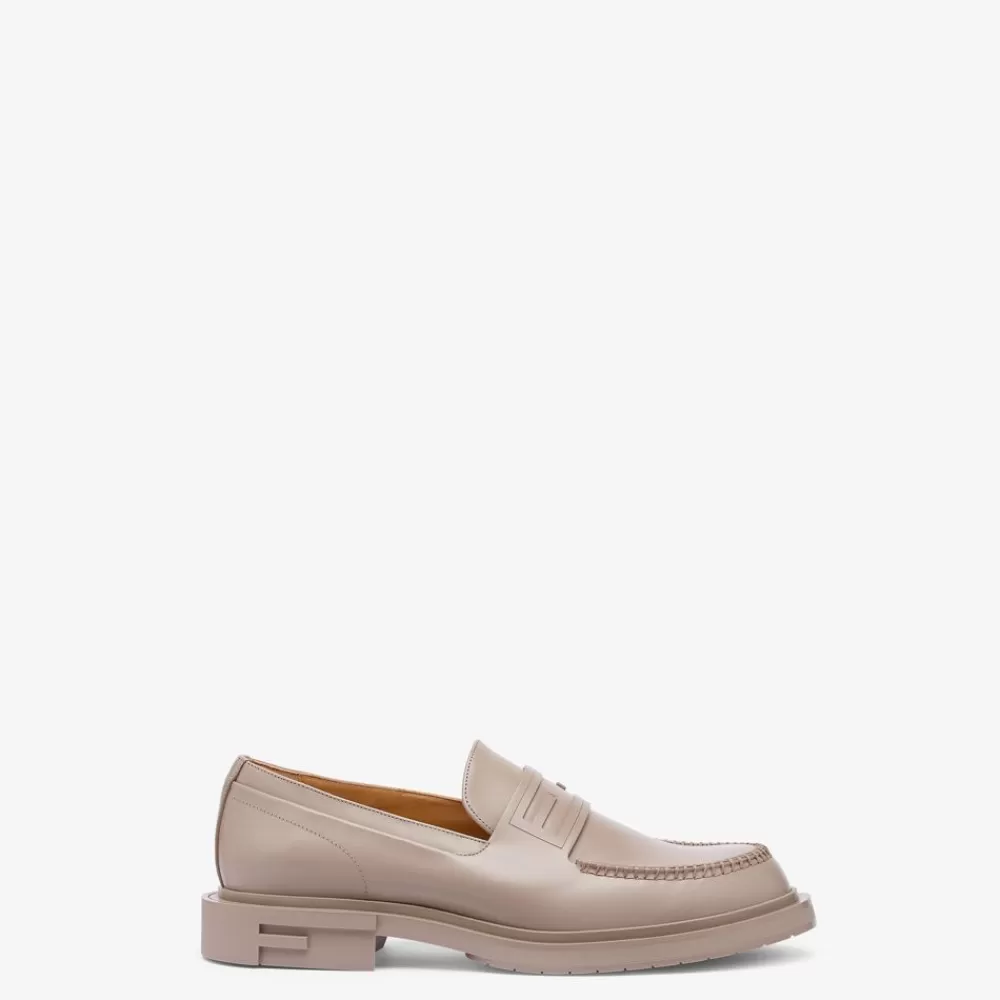 Mocassini>Fendi Mocassino In Pelle Tortora