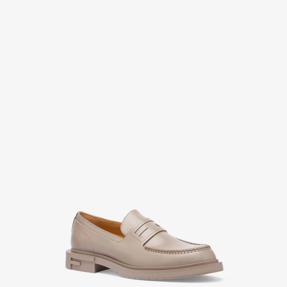Mocassini>Fendi Mocassino In Pelle Tortora