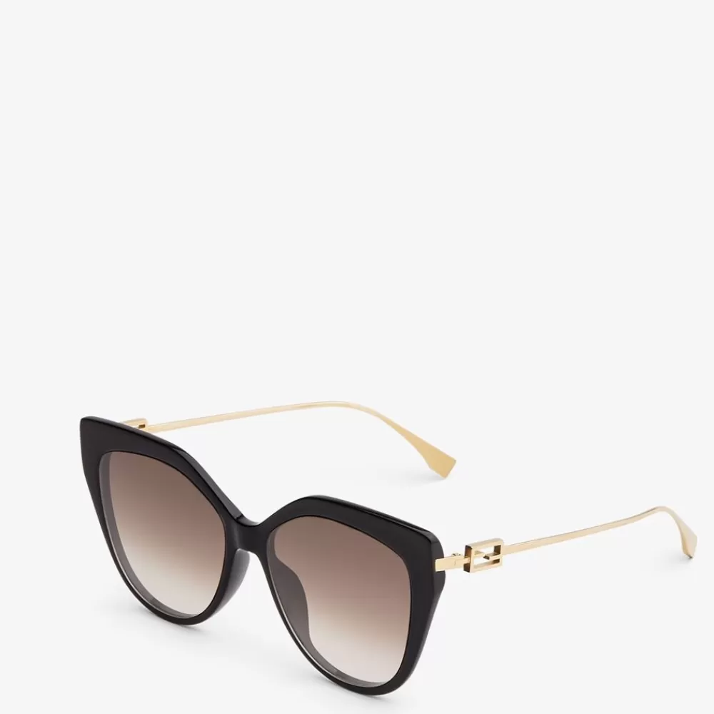 Occhiali>Fendi Occhiali Da Sole In Acetato Nero E Metallo