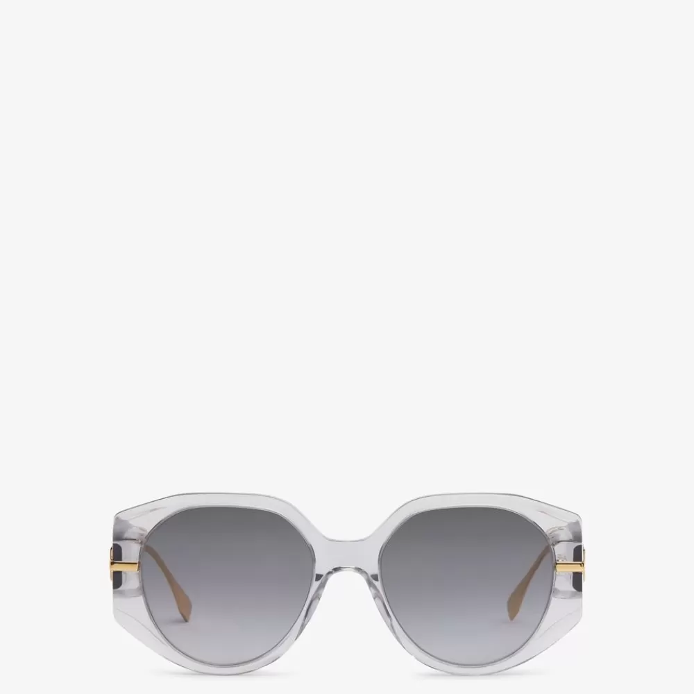 Occhiali>Fendi Occhiali Da Sole In Acetato Trasparente Grigio